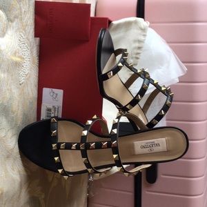 Valentino Garavani (EUC) worn twice, beautiful black studded mule, size 10.